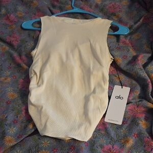 ALO Yoga Women's Ivory Sleeveless Bodysuit